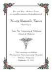 Caduceus Medical Symbol Graduation Announcement or Invitation