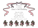 Bows and Bears Birthday Party Invitation